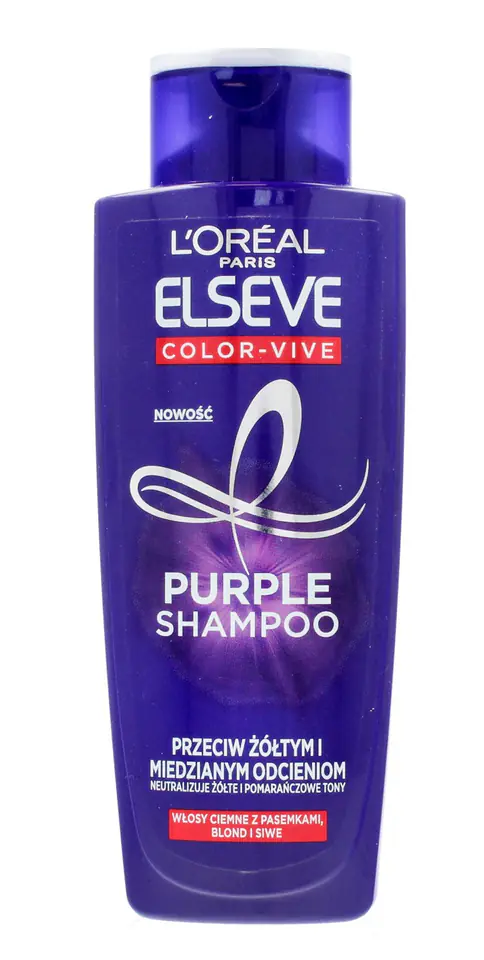 ⁨Loreal Elseve Color-Vive Purple Shampoo for hair against yellow and copper shades 200ml⁩ at Wasserman.eu