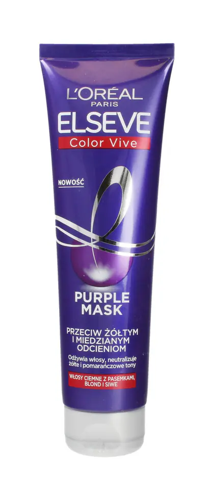 ⁨Loreal Elseve Color-Vive Purple Maska do włosów przeciw żółtym i miedzianym odcieniom 150ml⁩ w sklepie Wasserman.eu