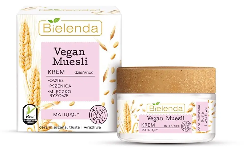 ⁨Bielenda Vegan Muesli Krem matujący na dzień i noc - cera mieszana,tłusta,wrażliwa 50ml⁩ w sklepie Wasserman.eu