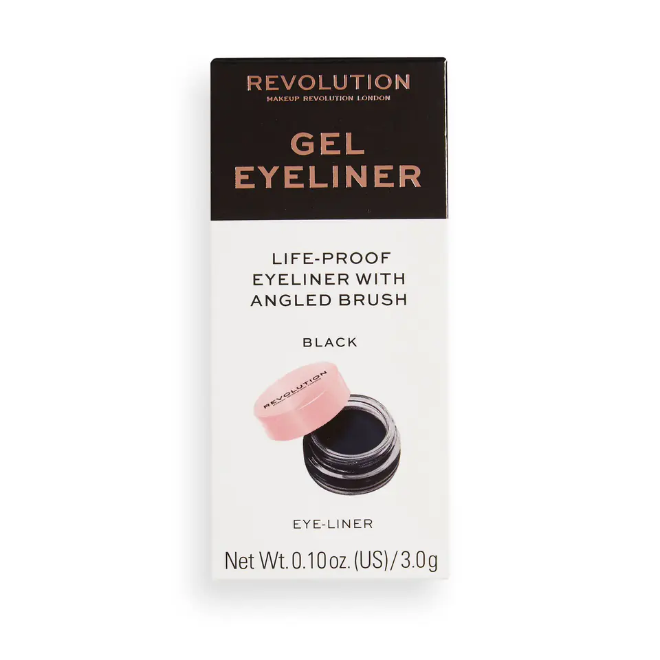 ⁨Makeup Revolution Gel Eyeliner Gel Eyeliner Pot With Brush 3 g⁩ at Wasserman.eu