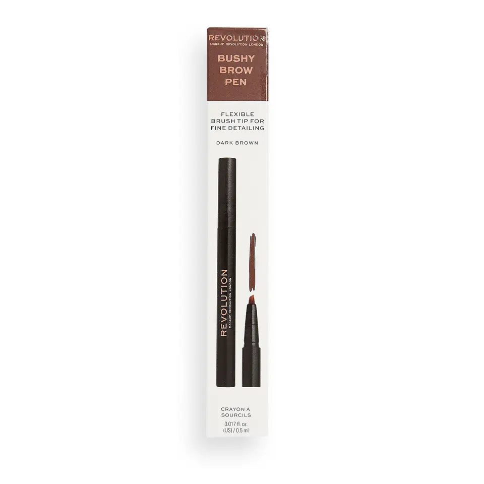 ⁨Makeup Revolution Eyebrow Pen Bushy Brow Pen Dark Brown 0,5 ml⁩ at Wasserman.eu