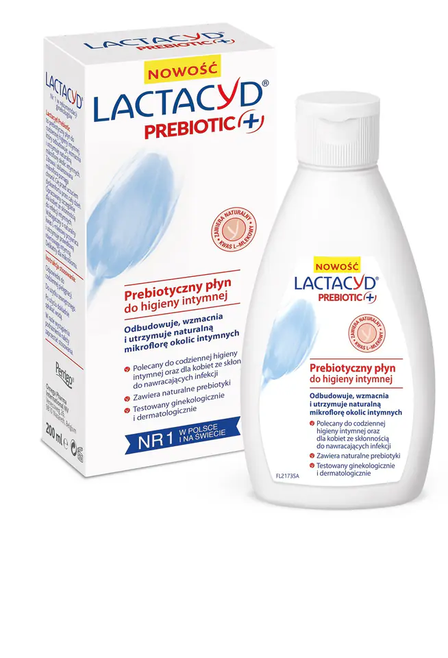 ⁨LACTACYD Prebiotic+ Płyn prebiotyczny do higieny intymnej 200 ml⁩ w sklepie Wasserman.eu