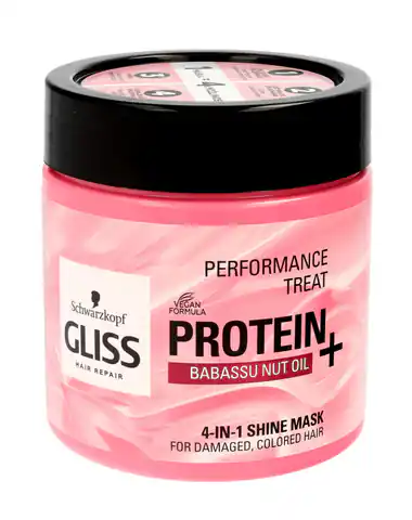 ⁨Gliss Hair Repair Protein+ Maska do włosów 4in1 nabłyszczająca Babassu Nut Oil 400ml⁩ w sklepie Wasserman.eu