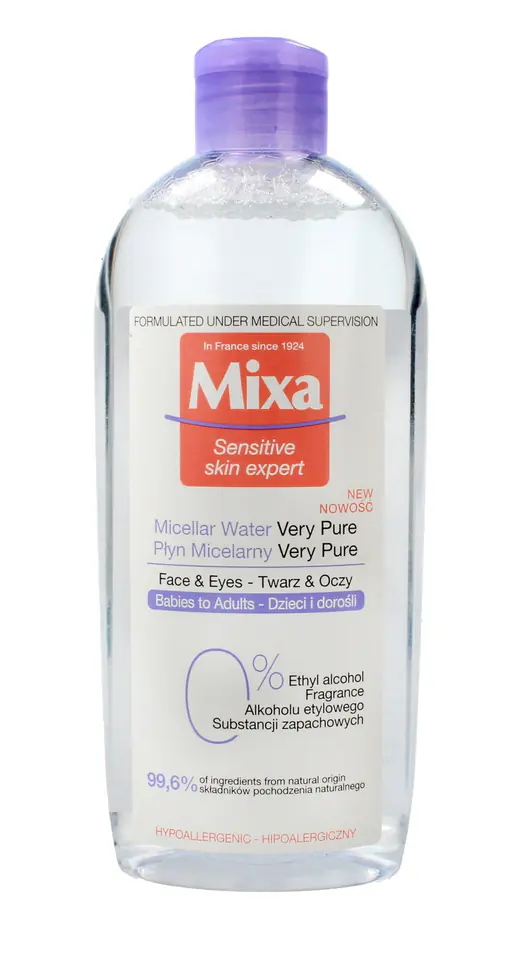 ⁨Mixa Micellar Face and Eye Liquid for Adults and Children 400ml⁩ at Wasserman.eu