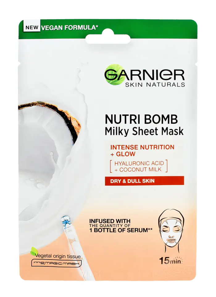 ⁨Garnier Skin Naturals Fabric Nourishing & Illuminating Mask Nutri Bomb 1pcs⁩ at Wasserman.eu