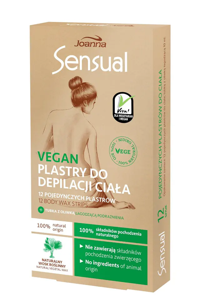 ⁨Joanna Sensual Vegan Body Depilatory Patches - Natural Plant Wax 1op.-12pcs⁩ at Wasserman.eu