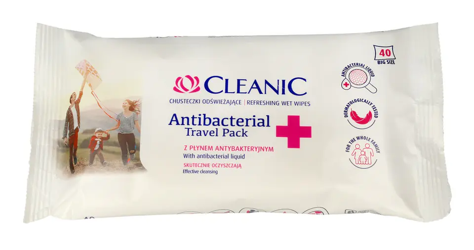 ⁨Cleanic Refreshing Wipes Antibacterial Travel Pack 1op.-40pcs⁩ at Wasserman.eu