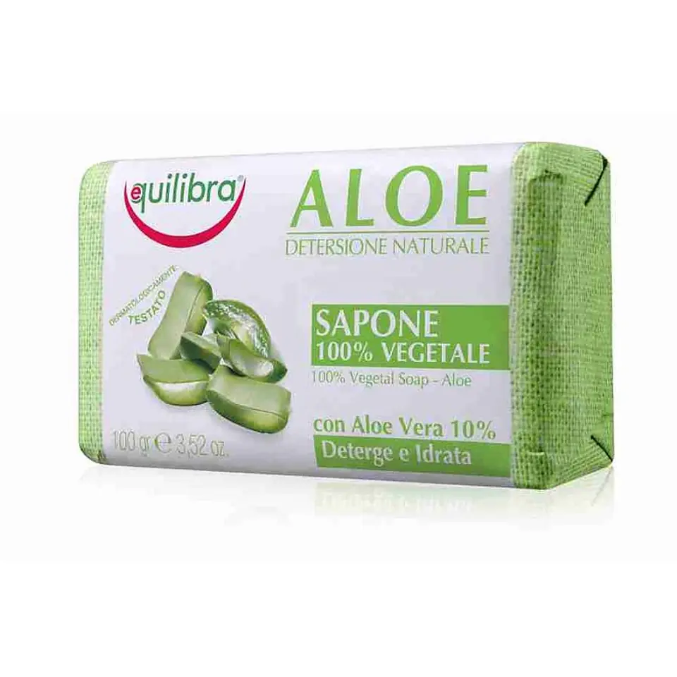 ⁨Equilibra Aloe Delikatne Mydło aloesowe w kostce 100g⁩ w sklepie Wasserman.eu