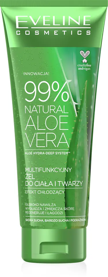 ⁨Eveline Multifunctional Body & Face Gel 99% Natural Aloe Vera 250ml⁩ at Wasserman.eu