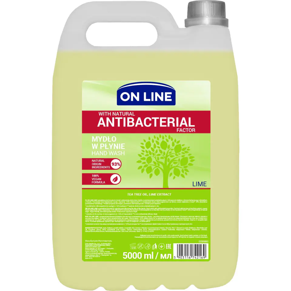 ⁨On Line Antibacterial Liquid Soap Lime 5L⁩ at Wasserman.eu
