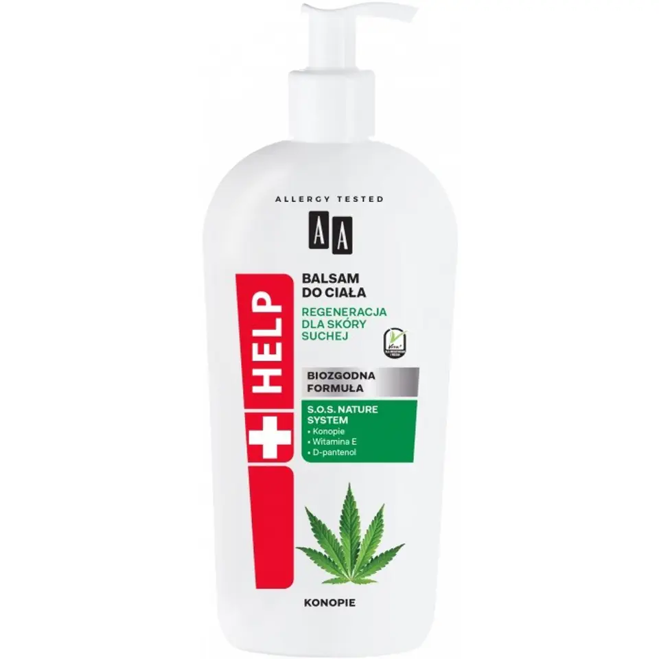 ⁨AA HELP Balsam do ciała Konopie - regeneracja dla skóry suchej 400ml⁩ w sklepie Wasserman.eu