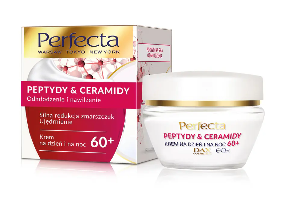 ⁨Perfecta Peptydy & Ceramidy 60+ Krem na dzień i noc Silna Redukcja zmarszczek i ujędrnienie 50ml⁩ w sklepie Wasserman.eu