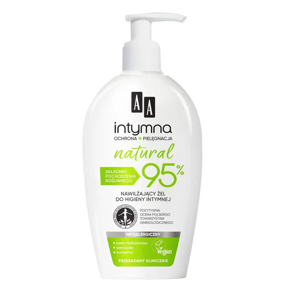 ⁨AA Intymna Natural 95% Nawilżający Żel do higieny intymnej 300ml⁩ w sklepie Wasserman.eu