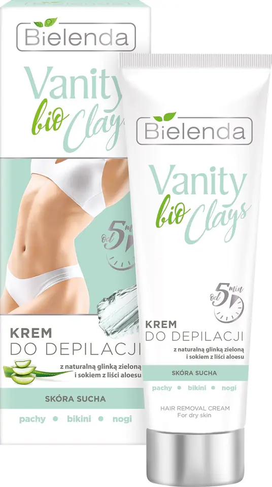 ⁨Bielenda Vanity bio Clays Krem do depilacji z zieloną glinką - skóra sucha 100ml⁩ w sklepie Wasserman.eu