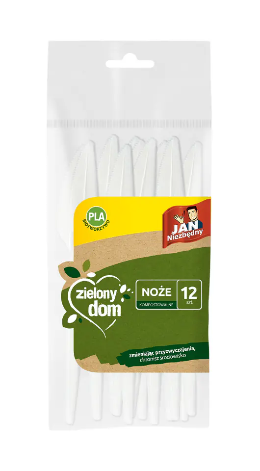 ⁨Sarantis Jan Essential Green House Compostable Knives 1op.-12pcs⁩ at Wasserman.eu