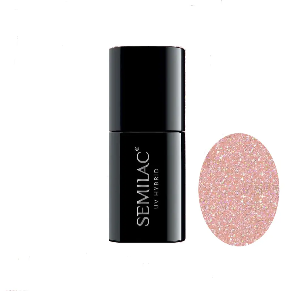 ⁨SEMILAC Extend Hybrid polish 5in1 nr 804 Glitter Soft Beige 7ml⁩ at Wasserman.eu