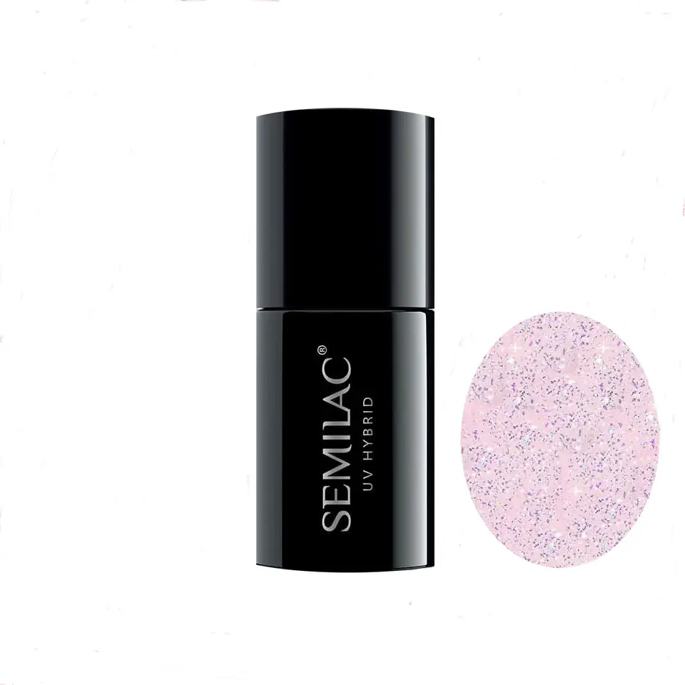 ⁨SEMILAC Extend 5in1 Lakier hybrydowy 806 Glitter Delicate Pink 7 ml⁩ w sklepie Wasserman.eu