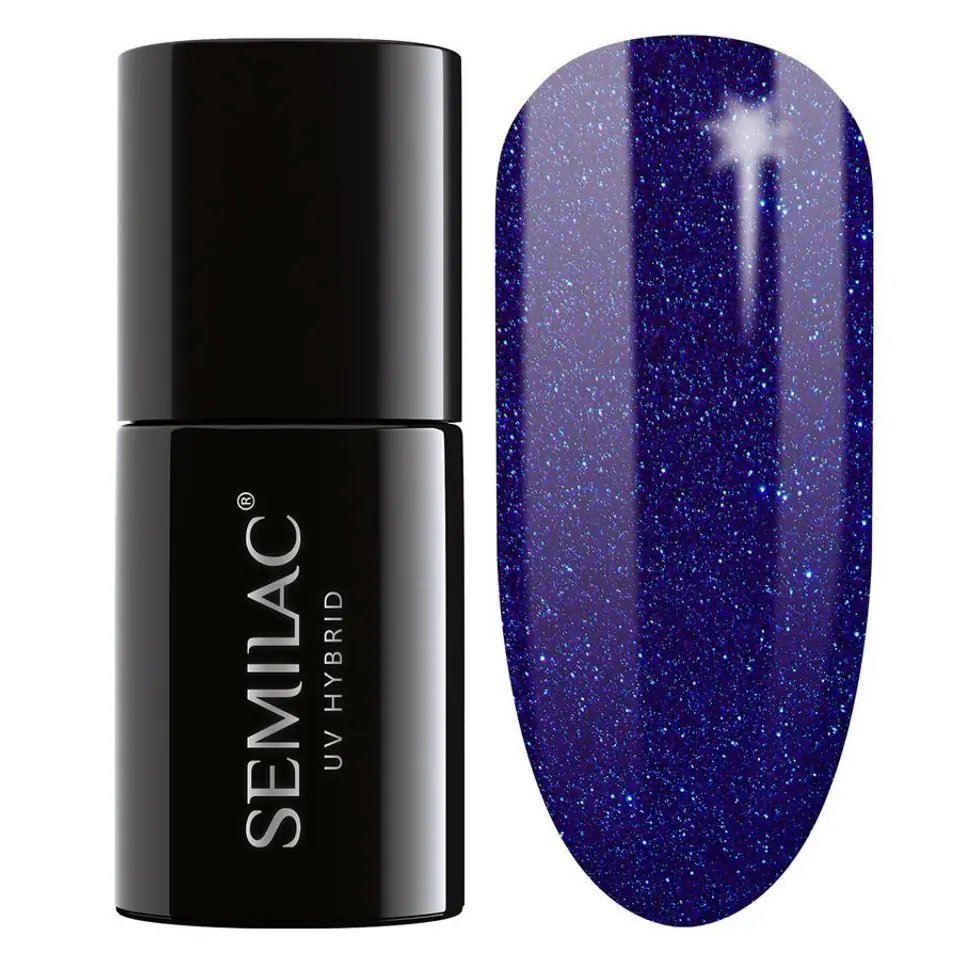 ⁨SEMILAC Lakier hybrydowy 087 Glitter Indigo 7 ml⁩ w sklepie Wasserman.eu