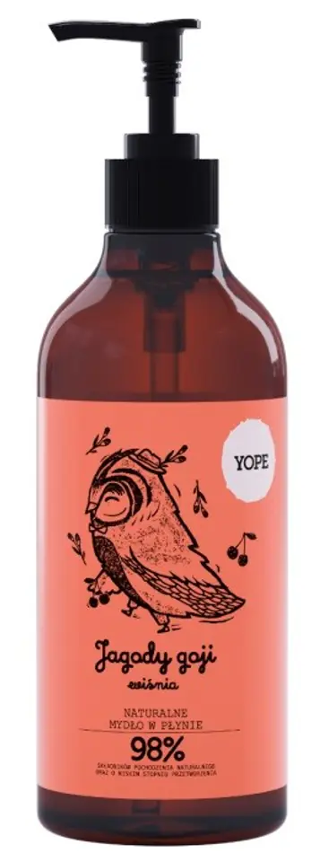 ⁨Yope Mydło w płynie JAGODY GOJI i WIŚNIA 500ml⁩ w sklepie Wasserman.eu