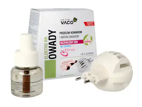 ⁨VACO Elektrofumigator przeciw komarom i innym owadom Bezpieczny sen + Płyn 45ml  1op.⁩ w sklepie Wasserman.eu