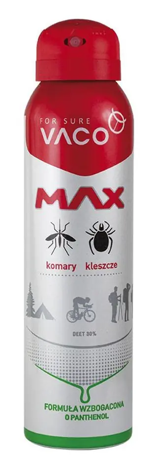 ⁨VACO MAX Spray na komary,kleszcze i meszki 100ml⁩ w sklepie Wasserman.eu