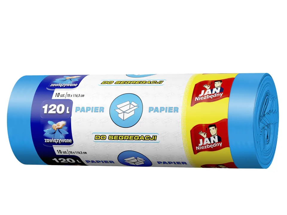 ⁨Sarantis Jan Niezbędny Worki do segregacji śmieci niebieskie - papier 120L 1op.-10szt⁩ w sklepie Wasserman.eu