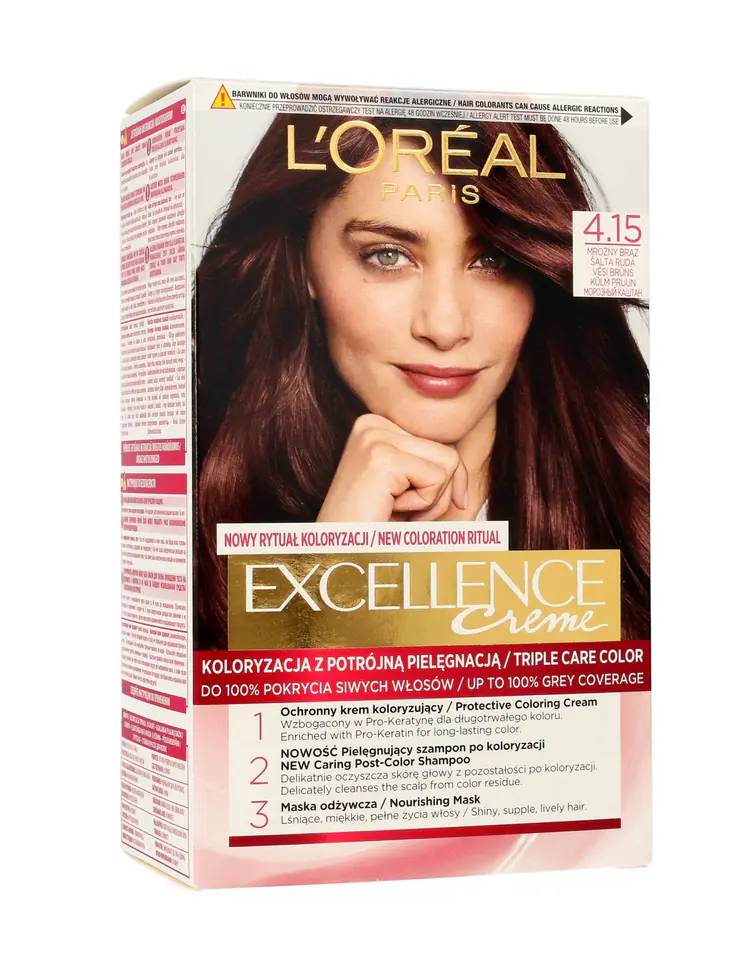 ⁨Loreal Excellence Creme Krem koloryzujący 4.15 Mroźny Brąz 1op.⁩ w sklepie Wasserman.eu