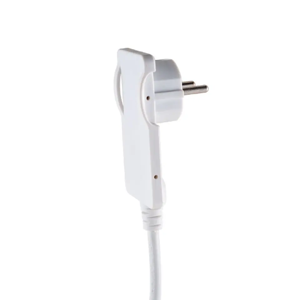 ⁨Flat plug, Uni-Schuko with handle, non-detachable, cable - 1.5m, white⁩ at Wasserman.eu