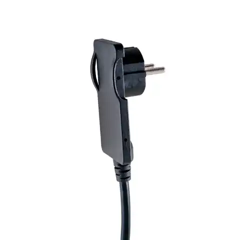 ⁨Uni-Schuko flat plug with handle, non-removable, cable - 1.5m, black⁩ at Wasserman.eu
