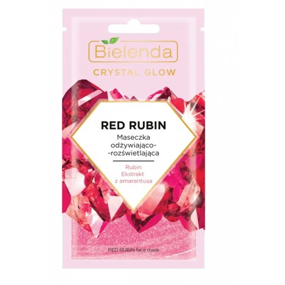 ⁨Bielenda Crystal Glow Maseczka odżywiająco-rozświetlająca Red Rubin 8g⁩ w sklepie Wasserman.eu