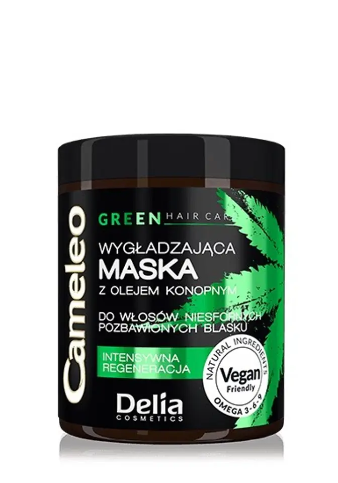 ⁨Delia Cosmetics Cameleo Green Hair Smoothing Mask with Hemp Oil 250ml⁩ at Wasserman.eu