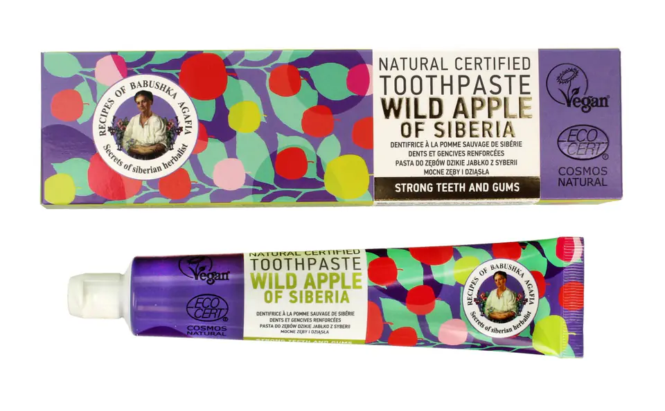 ⁨Recipes Babushka Agafia Toothpaste strong teeth and gums Wild Apple of Siberia 85g⁩ at Wasserman.eu