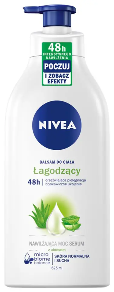 ⁨Nivea Łagodzący Balsam do ciała z aloesem 625ml z pompką⁩ w sklepie Wasserman.eu