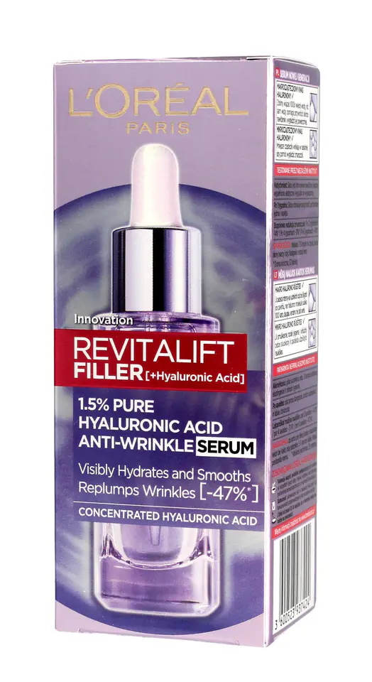 ⁨Loreal REVITALIFT FILLER Serum przeciwzmarszczkowe 1.5% czystego kwasu hialuronowego 30ml⁩ w sklepie Wasserman.eu