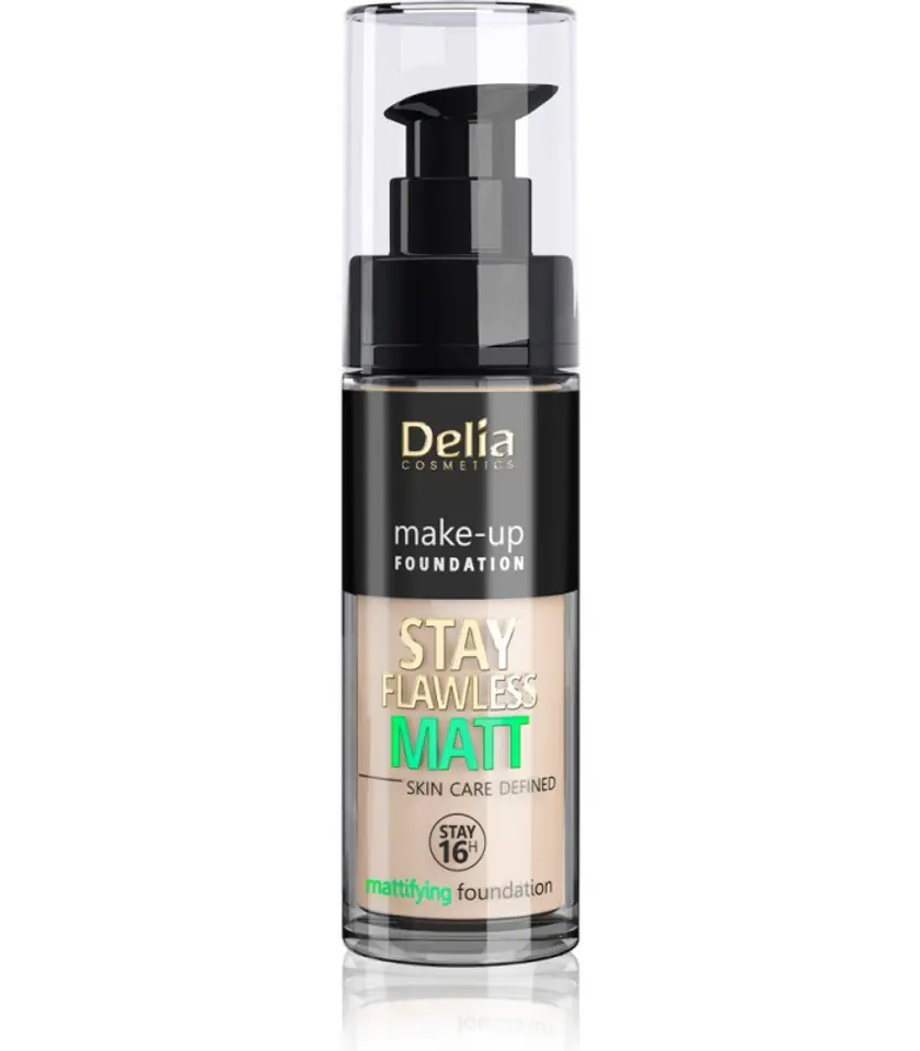 ⁨Delia Cosmetics Stay Flawless Matt Podkład matujący 16H nr 402 Light Beige 30ml⁩ w sklepie Wasserman.eu