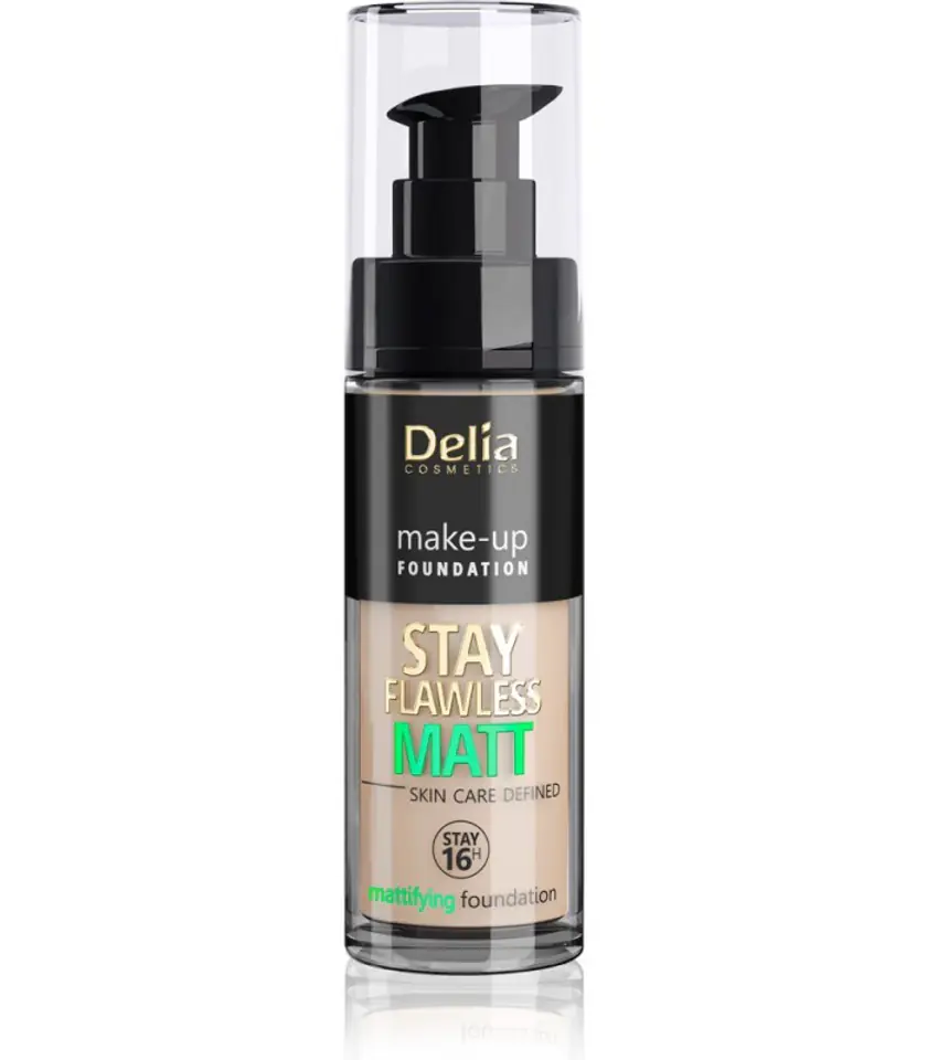 ⁨Delia Cosmetics Stay Flawless Matt Matt Foundation Mattifying 16H No. 405 Peach Natural 30ml⁩ at Wasserman.eu