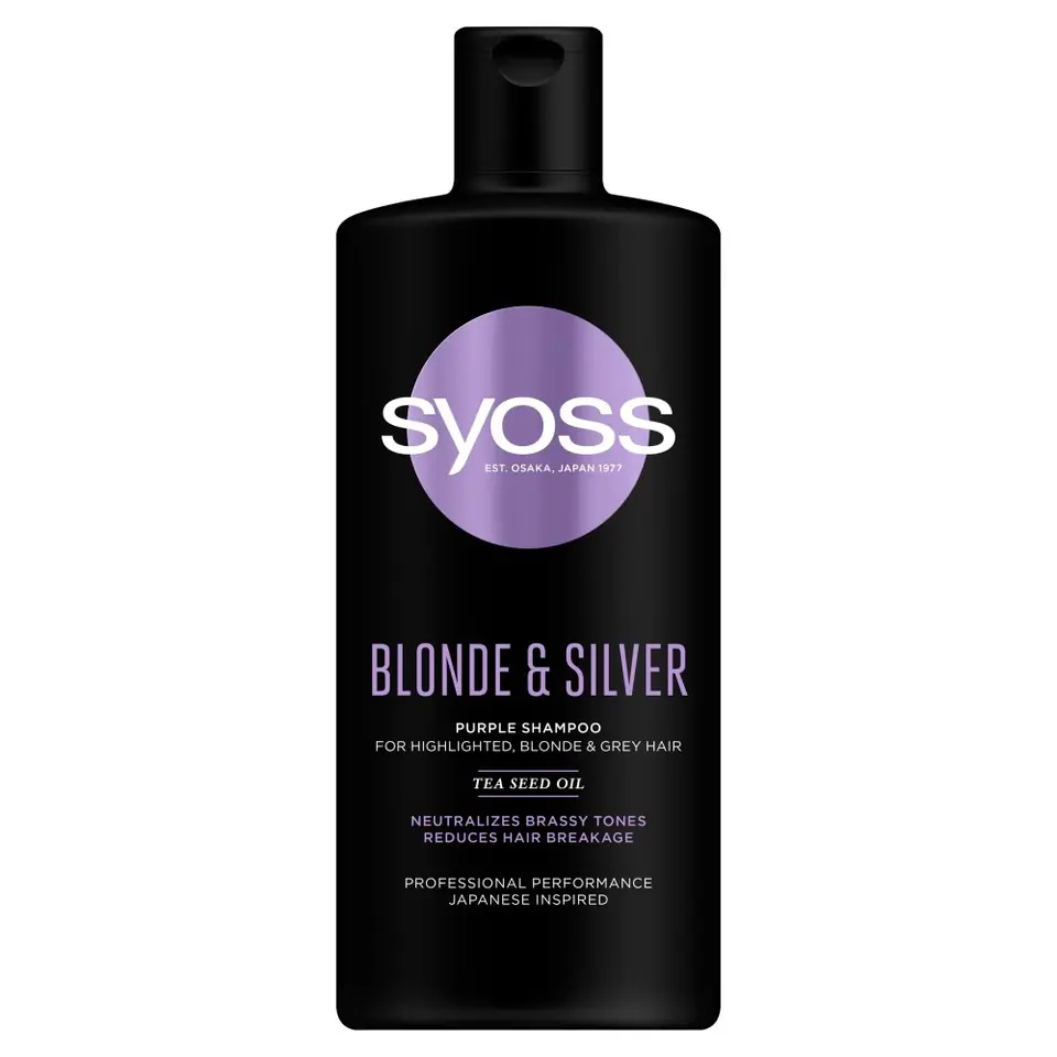 ⁨Schwarzkopf Syoss Blonde & Silver Shampoo for hair against yellow tones 440ml⁩ at Wasserman.eu