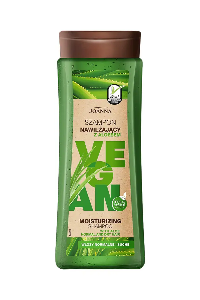 ⁨Joanna Vegan Szampon do włosów nawilżający Aloes - włosy normalne i suche 300ml⁩ w sklepie Wasserman.eu