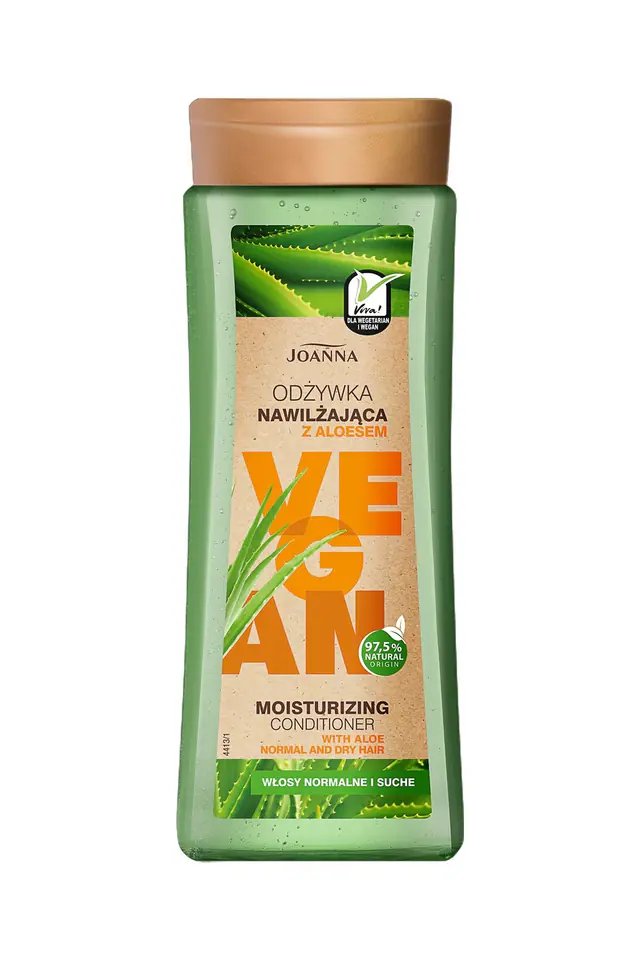 ⁨Joanna Vegan Odżywka do włosów nawilżająca Aloes - włosy normalne i suche 300g⁩ w sklepie Wasserman.eu