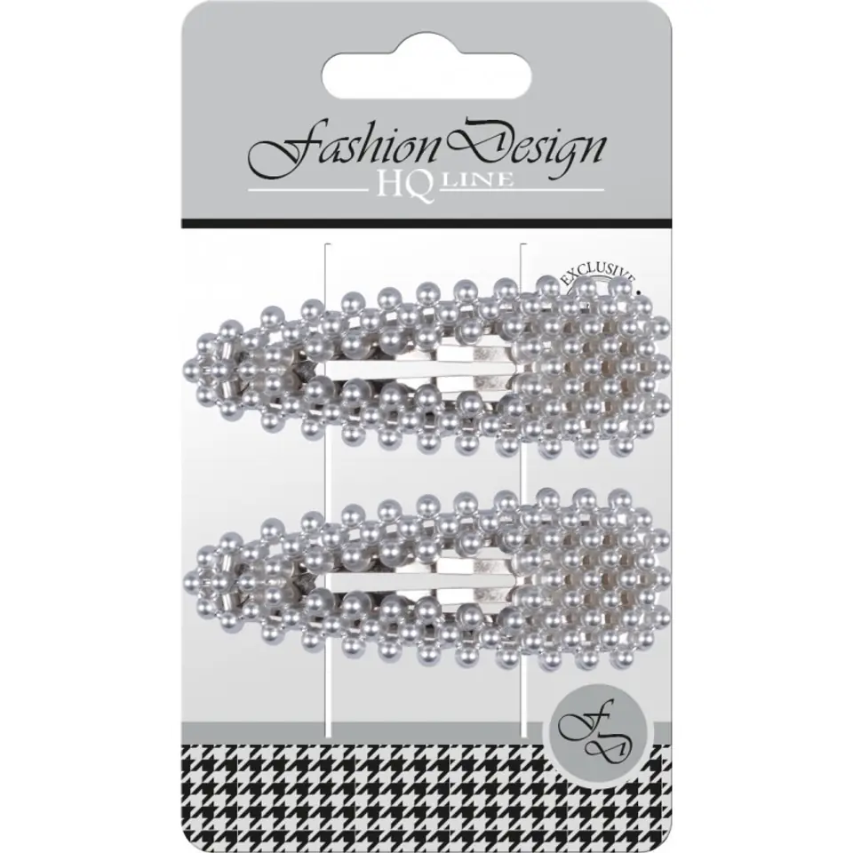 ⁨Top Choice Fashion Design "Pyk" type clips silver pearl (23811) 1op.-2pcs⁩ at Wasserman.eu