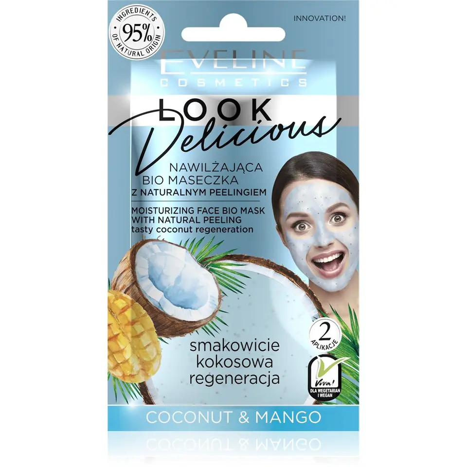 ⁨Eveline Look Delicious Moisturizing Mask Coconut+Mango⁩ at Wasserman.eu