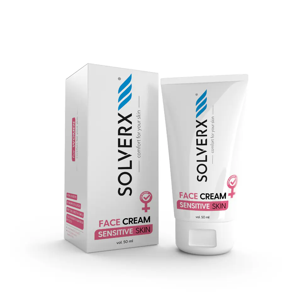 ⁨SOLVERX Krem do twarzy SENSITIVE SKIN dla kobiet 50ml⁩ w sklepie Wasserman.eu