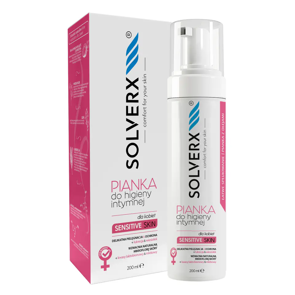 ⁨SOLVERX Pianka do higieny intymnej dla kobiet_200ml⁩ w sklepie Wasserman.eu