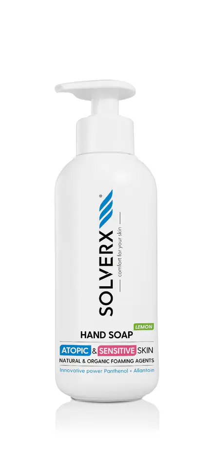 ⁨Solverx Hand Soap Skóra Atopowa i Wrażliwa Lemon 250ml⁩ w sklepie Wasserman.eu