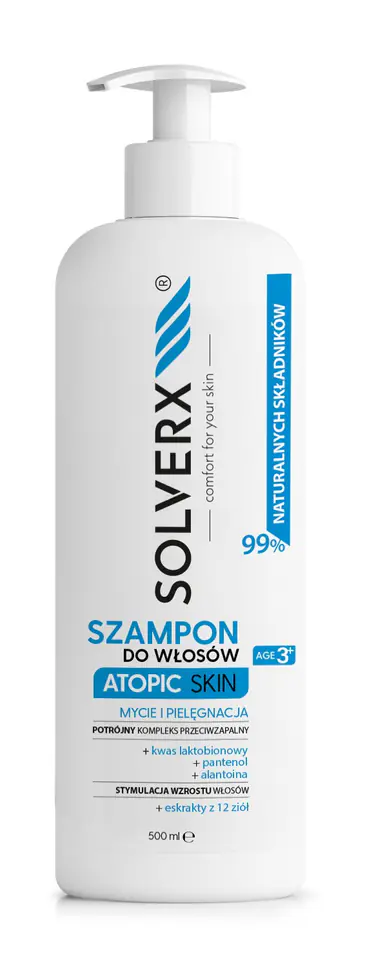 ⁨SOLVERX Szampon do włosów ATOPIC SKIN 500ml⁩ w sklepie Wasserman.eu