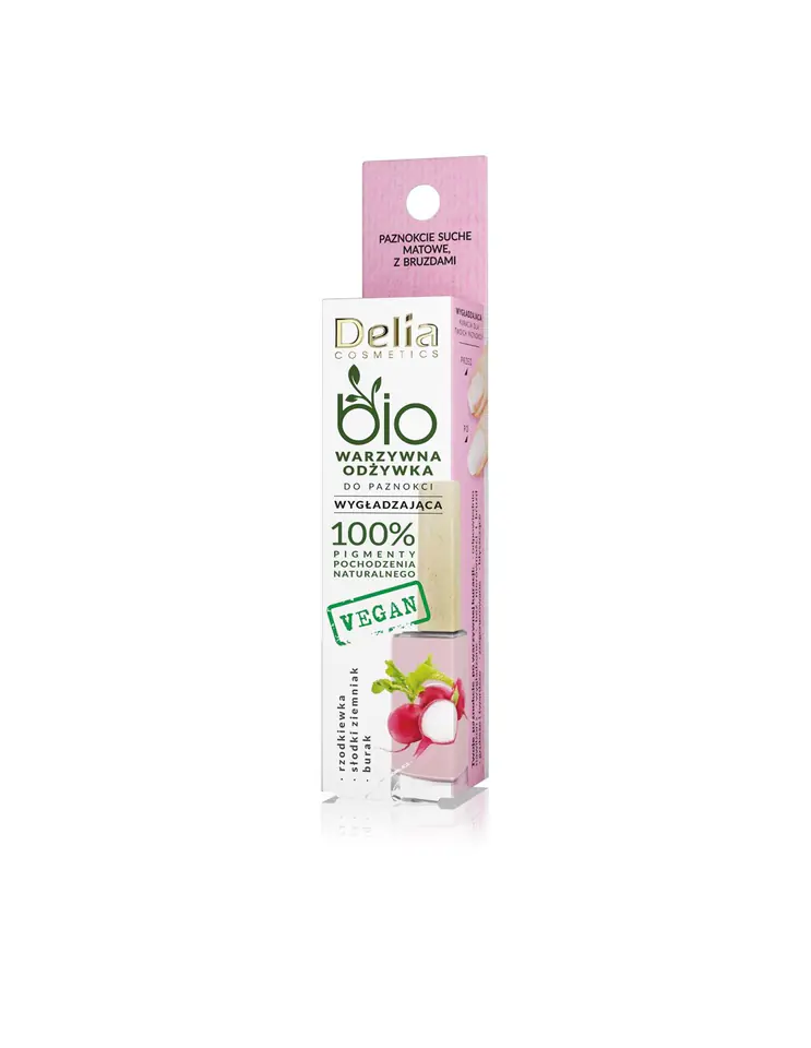 ⁨Delia Cosmetics Bio Warzywna Odżywka wygładzająca do paznokci - Rzodkiewka 11ml⁩ w sklepie Wasserman.eu