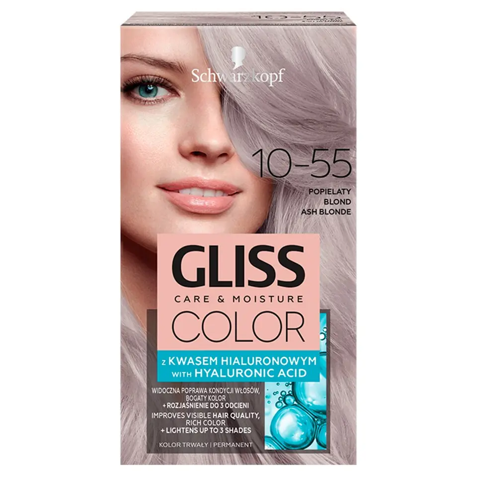 ⁨Schwarzkopf Gliss Color Color Coloring Cream No. 10-55 Ash Blond 1op.⁩ at Wasserman.eu