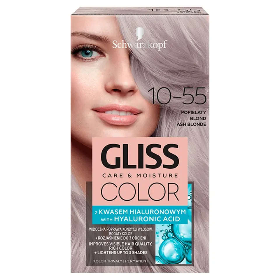 ⁨Schwarzkopf Gliss Color Krem koloryzujący nr 10-55 Popielaty Blond 1op.⁩ w sklepie Wasserman.eu