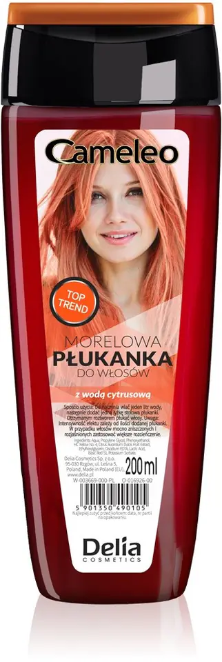 ⁨Delia Cosmetics Cameleo Płukanka do włosów morelowa z wodą cytrusową 200ml⁩ w sklepie Wasserman.eu