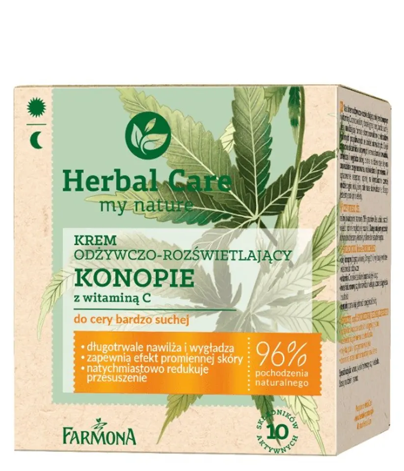 ⁨Farmona Herbal Care Krem odżywczo-rozświetlający Konopie z witaminą C - cera bardzo sucha 50 ml⁩ w sklepie Wasserman.eu